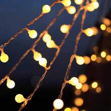A String Of Led Small Round Ball Lights Powered By No. 5 Batteries, Suitable For Indoor And Outdoor Decoration Such As Bedroom, Courtyard, Garden, Park, With Warm Or Colorful Light Options. There Are 10 Lights For 1.5-Meter Length, 20 Lights For 3-Meter Length, 40 Lights For 6-Meter Length, And 100 Lights For 10-Meter Length. (Batteries Not Included)