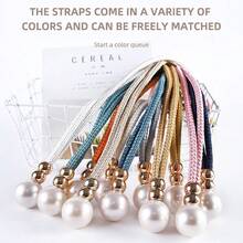 2入組豪華白色法式風格窗簾扣帶,帶人造珍珠裝飾,方便捆綁窗簾,適用於家庭臥室辦公室窗簾裝飾 - 白色 - 查看 7