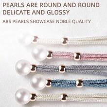 2入組豪華白色法式風格窗簾扣帶,帶人造珍珠裝飾,方便捆綁窗簾,適用於家庭臥室辦公室窗簾裝飾 - 白色 - 查看 6