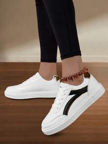 New Arrival Girls' Leather Waterproof Sports Casual Athletic Shoes With Anti-Slip Rubber Sole For Running Hiking, All Seasons - White - View 4