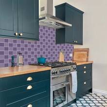 10片廚房防濺磁磚,適用於廚房牆磚、浴室防濺、適用於廚房防濺牆壁、樓梯架家具樓梯,防水、耐油牆紙貼紙,易於清潔,15cm* 15cm,即揭即貼磁貼貼紙,diy家居裝飾牆貼-（5.91英寸）帶保護膜,光澤,自粘,pvc,多種顏色可選,黃色,紫色,藍色,綠色,白色,黑色,棕色,橙色,紅色,波西米亞風格,英式風格,斯堪的納維亞藝術壁貼,水晶膜磁磚貼紙 - 紫色 - 查看 7