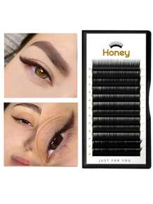 12 Rows L Curl Easy Fan False Eyelash Extensions Volume Premade Mink Lashes Wholesale M Shape Individual Lashes For Makeup - Black - View 6