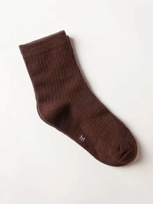 5 Pairs/Set Girls' Solid Color Stripe Patterned Casual Socks, Suitable For All Seasons, Suitable For Students, Suitable For Daily Wear, Perfectly Match With Leather Shoes Or Sneakers - Multicolor - View 8