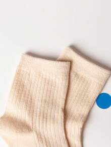 5 Pairs/Set Girls' Solid Color Stripe Patterned Casual Socks, Suitable For All Seasons, Suitable For Students, Suitable For Daily Wear, Perfectly Match With Leather Shoes Or Sneakers - Multicolor - View 6