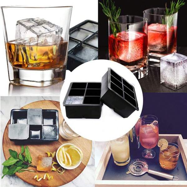 1pc Bar Ice Cube Tray, Large Size Silicone Ice Cube Mould Set For Home