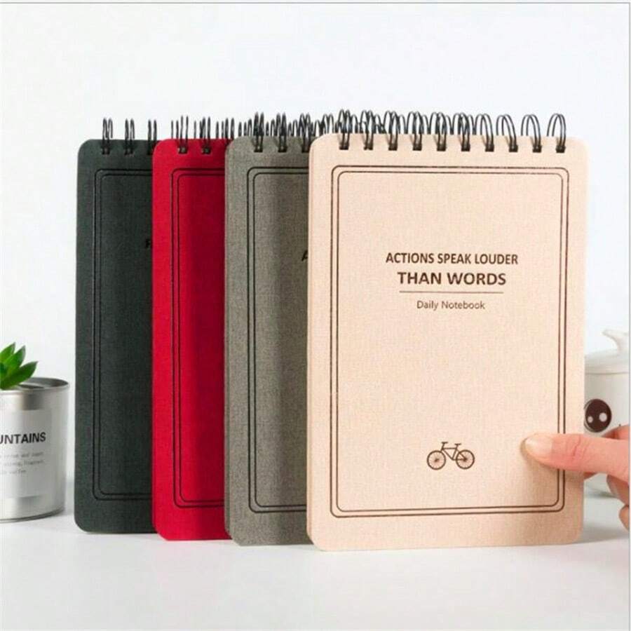 Vintage Hard Cover B5 Spiral Notebook With Horizontal Lined Blank Paper And Flip Cover, A5 Diary Notebook - Beautiful Mind Gray (lined Inner Pages) - View 1