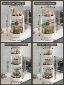 1入組旋轉式廚房收納架,客廳水果盤整理架,多層旋轉式廚房收納架,家用浴室收納托盤 - 彩色 - 查看 5