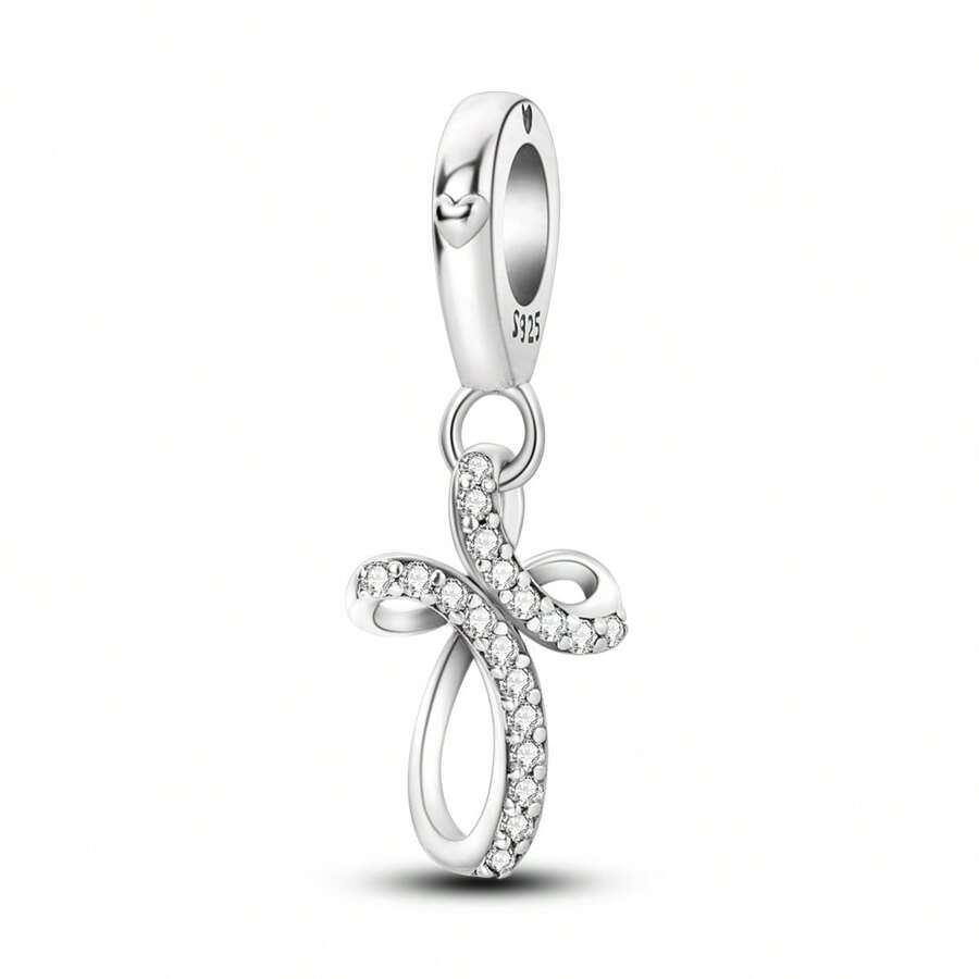 1pc 925 Sterling Silver Cross Charms Eternal Love Charm Dangle Beads Pendant Fit Original Bracelet Necklace Charms Women Jewelry
