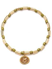 European And American Fashion Personalized Originality Titanium Steel Twelve Constellations Enamel Paint Hand Chain, Oil Drip Enamel Preserved Color Bracelet - Aquarius - View 4