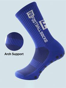 2雙男士運動襪,防滑握柄和厚墊設計,適用於足球、籃球、運動等 - 彩色 - 查看 4