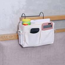 1pc Bedside Storage Hanging Bag, Dormitory Storage Bag, Door-Free Wall Storage Bag, Multifunctional Wall-Mounted Storage Bag - White - View 5