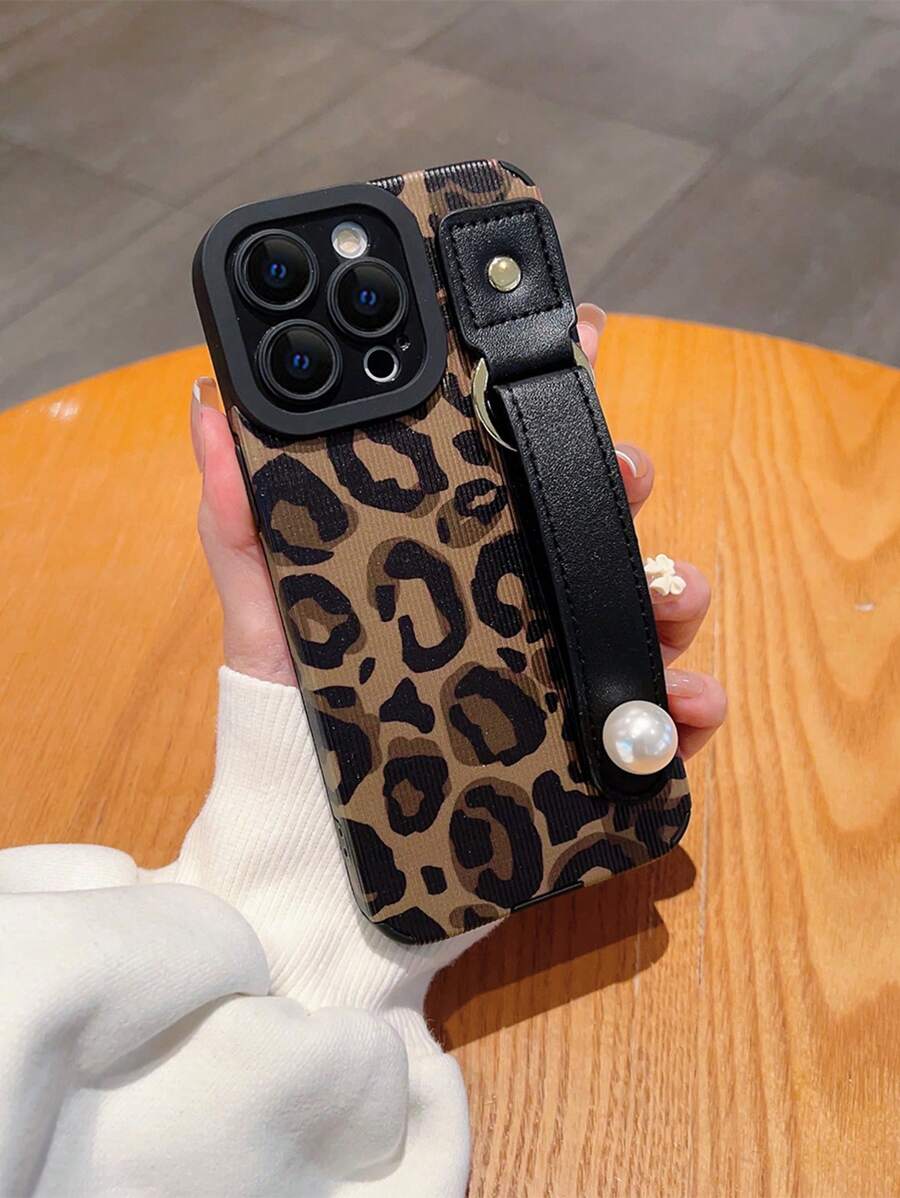 Leopard Printed PU Leather Phone Case With Stand, Compatible With IPhone Waterproof Shockproof Anti-Fall Scratch Resistant - Multicolor - View 1