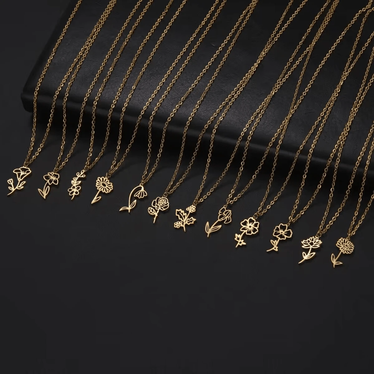 1pc Stainless Steel Birth Month Flower Necklace For Women, Snowdrop Daisy Rose Pendant Neck Chains,Fashionable Jewelry Gifts Valentines