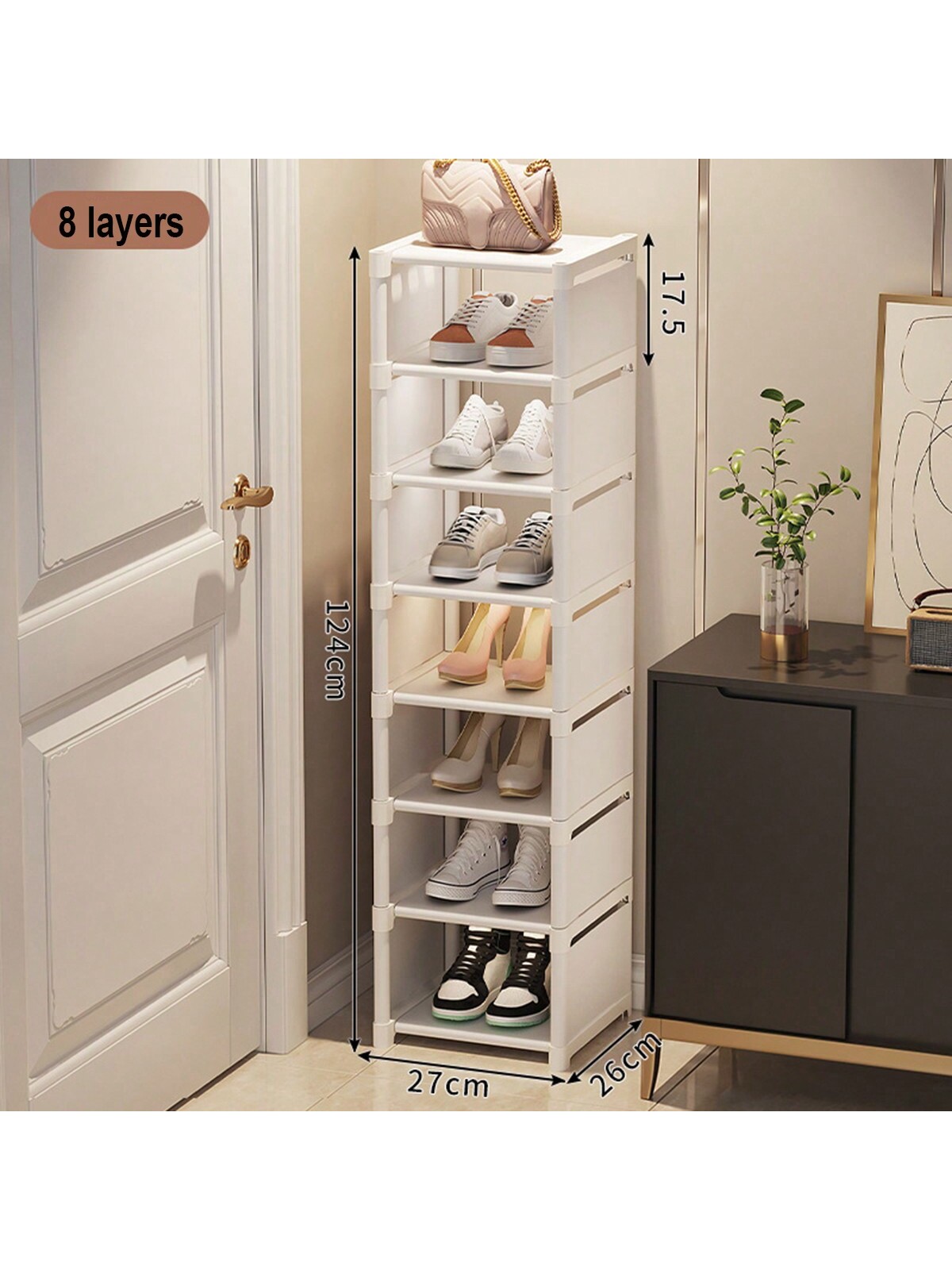 رف تخزين الأحذية في المنزل من طبقتين، خزانة أحذية...