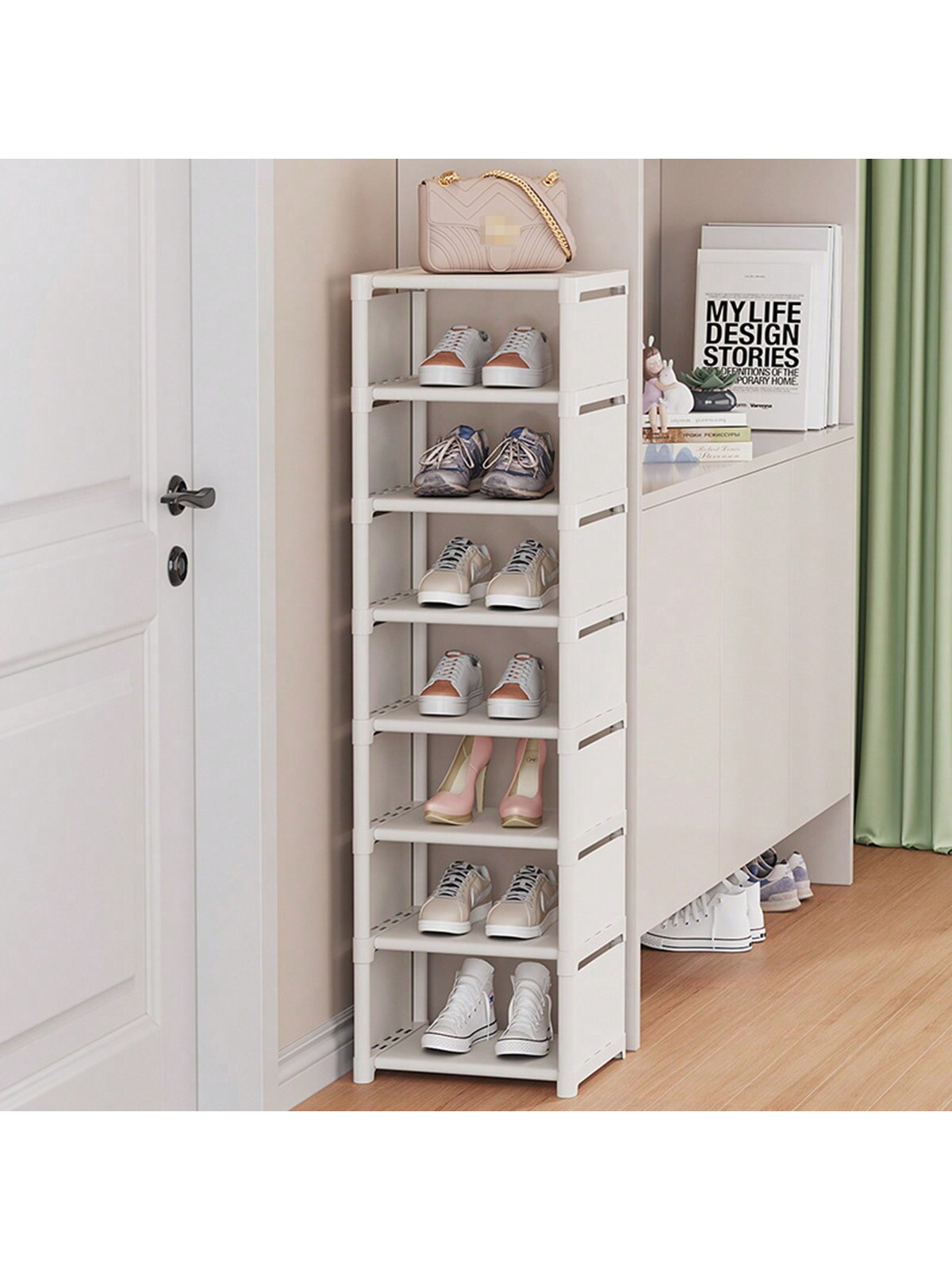 رف تخزين الأحذية في المنزل من طبقتين، خزانة أحذية...