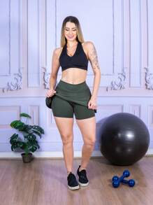 LLEVO Women Sports Skirts & Skorts - 軍綠色 - 查看 5