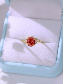 1pc 925 Sterling Silver Twisted Flower Ring With Zirconia For Women, Suitable For Daily Wear, Banquet, Festivals, Gifts - Flower Twist Arm - View 6