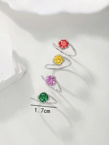 1pc 925 Sterling Silver Twisted Flower Ring With Zirconia For Women, Suitable For Daily Wear, Banquet, Festivals, Gifts - Flower Twist Arm - View 11