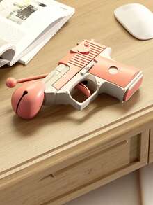 Wooden Fish-Shaped Stress-Relieving Gun Toy For Teenager, Desert Eagle-Shaped Rabbit Gun And Small Pistol Gun 1pc - Gold - View 7