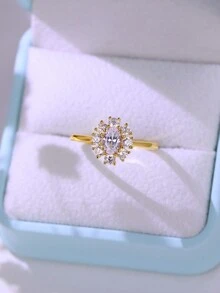 1枚優雅閃亮的925純銀橢圓戒指,鑲有寶石,適合女性日常佩戴、約會、派對和節日禮物 - 橢圓 - 查看 9