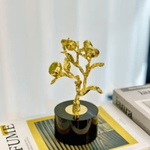 1pc Home Decoration Craft Orange Tree Ornament, Looks Luxurious - Gold - View 3