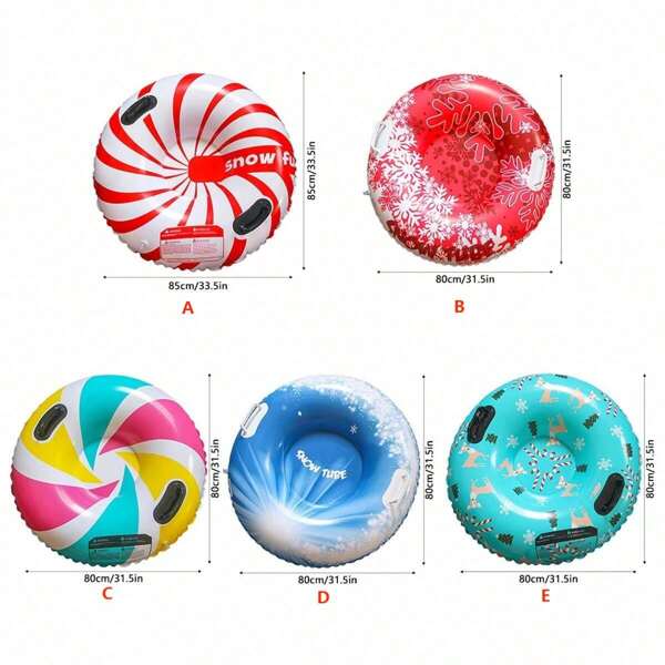 Snow Tube Sled, 47"/40" Snow Sleds Heavy Duty With Handles And Bottom