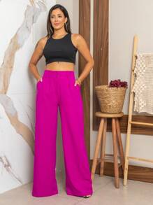 YING ZI Women Pants - Violet Purple - View 5