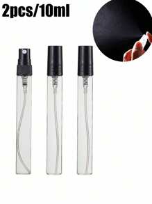 2pcs Travel Refill Bottle, Spray Bottle, Spray Pump Bottle, Travel Reusable Perfume Bottle, Easy To Carry, Small And Lightweight, Suitable For Short-Distance Business Trips - Black - View 1
