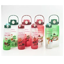Moca Monica 2l+900ml Dos Botella Deportiva Botella De Agua De Navidad - verde aleatorio - Ver 3
