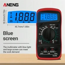Aneng Xl830l 數位液晶萬用電錶專業電壓表電流錶帶絲交流直流歐姆電壓測試器袖珍萬用電錶 - 紅色 - 查看 7