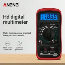 Aneng Xl830l 數位液晶萬用電錶專業電壓表電流錶帶絲交流直流歐姆電壓測試器袖珍萬用電錶 - 紅色 - 查看 6