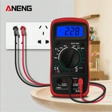 Aneng Xl830l 數位液晶萬用電錶專業電壓表電流錶帶絲交流直流歐姆電壓測試器袖珍萬用電錶 - 紅色 - 查看 11