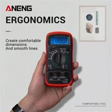 Aneng Xl830l 數位液晶萬用電錶專業電壓表電流錶帶絲交流直流歐姆電壓測試器袖珍萬用電錶 - 紅色 - 查看 10