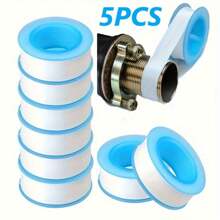 5捲水管工配件螺紋密封膠帶,水管工配件螺紋密封膠帶,鐵氟龍膠帶,水管工用的螺紋密封膠帶,用於漏水管螺紋的密封膠帶 - 彩色 - 查看 2