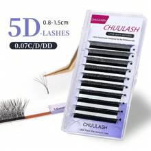 5d W形花朵綻放預製增量扇型自動扇形睫毛,自然柔軟輕盈的假睫毛,化妝用品 - D - 查看 7