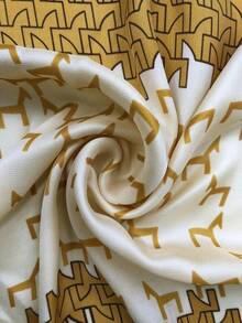 1 件幾何拼布印花絲質方巾、頭帶、包包裝飾、女用圍巾 - 彩色 - 查看 6