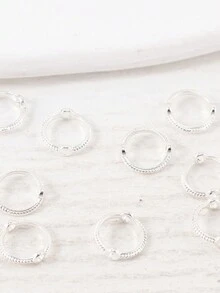 50 件銀色環珠,框架金色橢圓形框架間隔珠連接器,適用於 Diy 項鍊手鍊耳環吊墜珠寶製作配件 - 銀色 - 查看 8