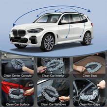 汽車清潔刷工具 組合汽車蓋子刷 汽車室內外灰塵刷,汽車室內除塵刷,汽車配件必備用品 汽車卡車suv Rv清潔工具 - 黑色 - 查看 2