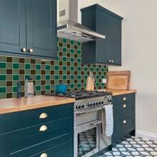 10 Pcs廚房噴濺板磁磚,適用於廚房牆磁磚,浴室噴濺板,適用於廚房噴濺板牆壁、樓梯、家具、樓梯,防水和防油,壁紙貼紙,易清洗,15cm＊15cm,剝離和貼紙磁磚貼紙,diy家居裝飾壁貼 -（5.91inches）帶保護膜,光澤,自粘,pvc材質,多種顏色可選,黃色,紫色,藍色,綠色,白色,黑色,棕色,橙色,紅色,波希米亞風格,英式風格,斯堪的納維亞藝術壁貼,水晶薄膜磁磚貼,普羅旺斯方形磁磚貼,海洋風格,美麗深厚的光澤海洋風格 - 墨綠色 - 查看 8