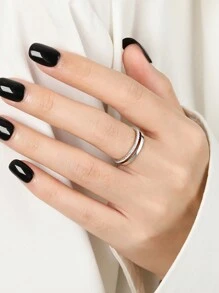 1pc Sterling S925or925 Silver Vintage Simple Fashion Luxury Double Layer Finger Ring For Women Girl Daily Life Party Jewelry Gift - Ring - View 6