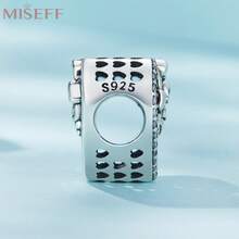 MISEFF 1 件正品 S925 纯银永恒之心家庭珠温变色吊坠适合手链项链，奢华 DIY 珠宝礼物，适合女性