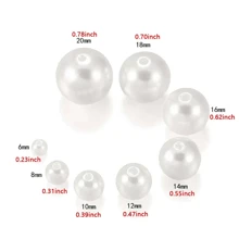 4-16mm Abs Faux Pearl White Beads With Straight Hole, Diy Women's Bracelet & Necklace Making Accessories, Jewelry Material