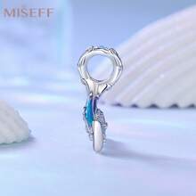 MISEFF 1PC 925 Sterling Silver Marine Creature  Mermaid Tail Beads  Pendant Charms Fit Bracelets Necklace Luxury Women DIY Gift Jewelry Making - Blue - View 4