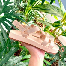 Women Flat Sandals - 米色 - 查看 2