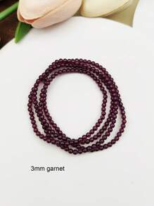 1pc Multi-Layer Natural Stone Bracelet With Red Agate & Labradorite Beads, Women'S Stretch Bracelet - Garnet Bracelet - View 7