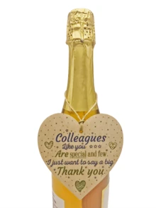 1個10x10cm木製心形標籤,適合在聖誕節、生日、派對和節日向同事和朋友送禮 - 杏色 - 查看 5