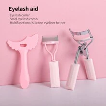 CIMACA 2pcs Women Eyelash Curler Set, Includes Eyelash Curler And Eyelash Brush, Makeup Tools, Create Beautiful And Natural Curly Eyelashes, Suitable For Travel, Women Gifts, Holiday Gifts - Pink - View 2