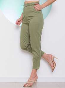 Women Pants - 綠色 - 查看 3