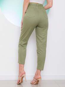 Women Pants - 綠色 - 查看 4