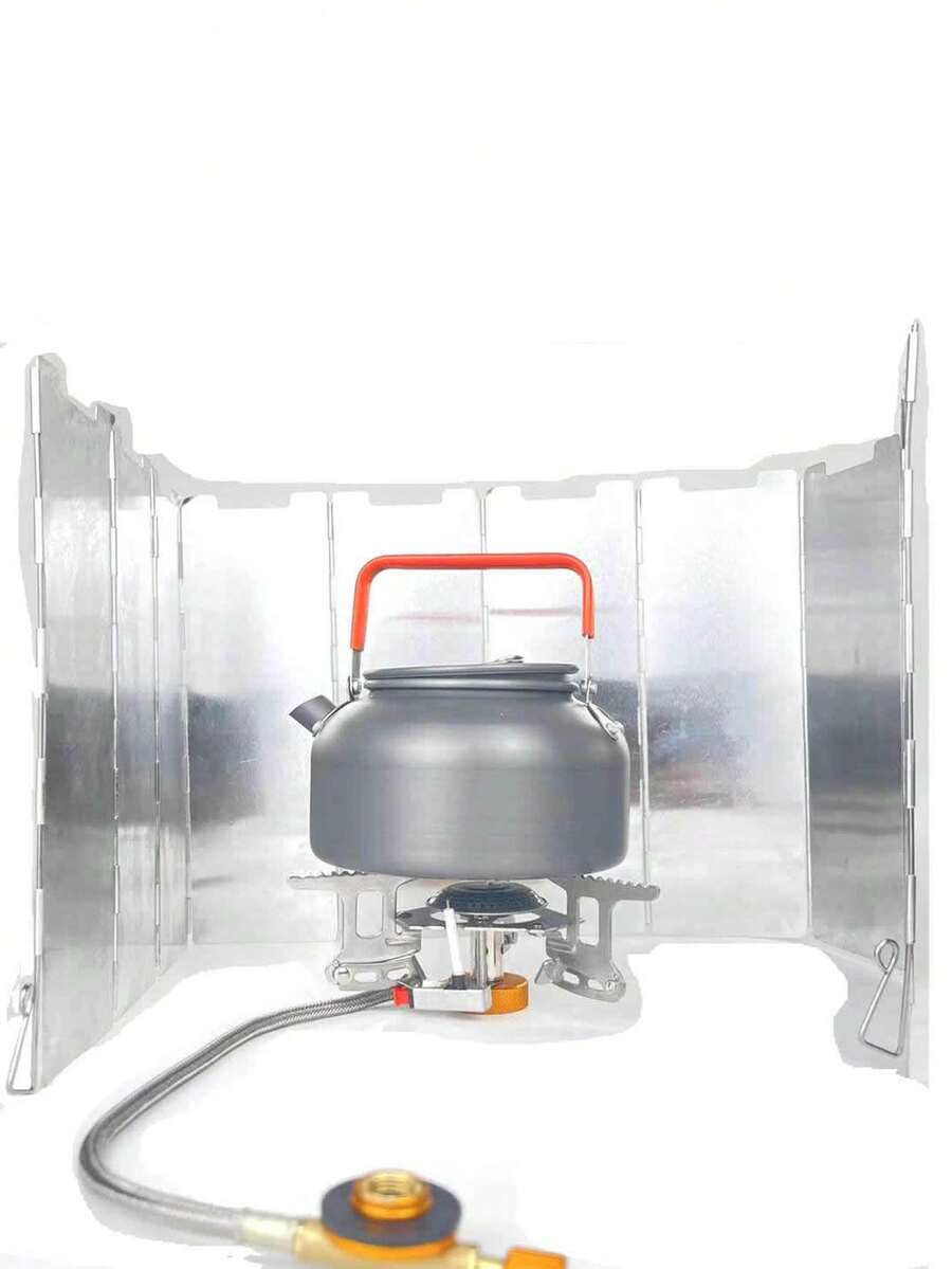 10 件户外防风罩锁定销和野营炉具锅具支架附件和 10 件铝合金折叠防风罩 - 銀色 - 查看 1